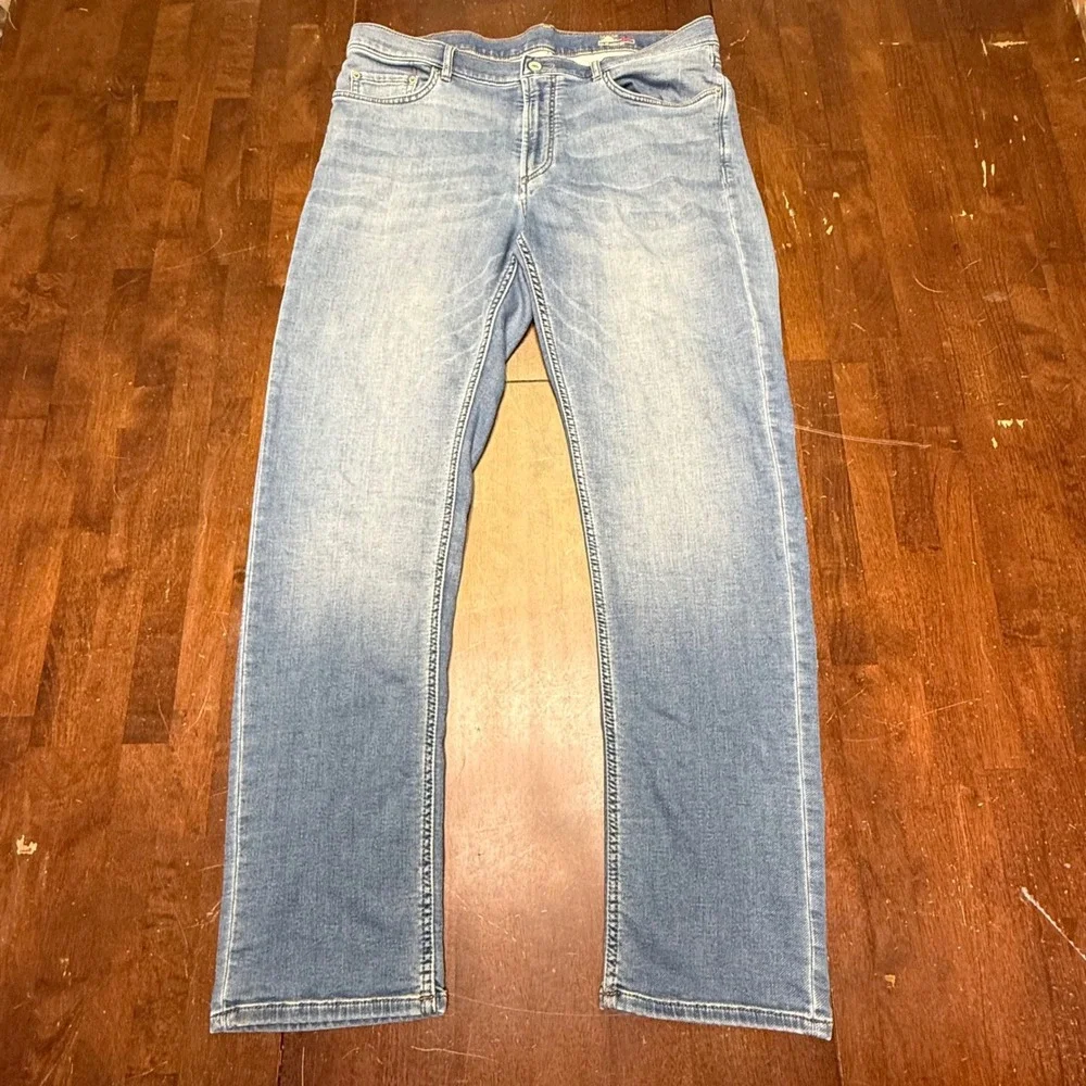 Faherty Jeans Mens 36X31 Blue Stretch Light Wash MBC0025-ETW